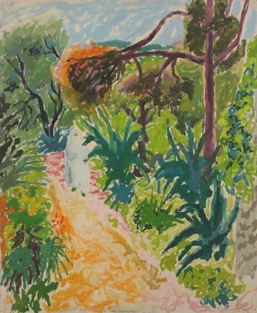 Jules CAVAILLES (1901-1977)
Le jardin à Alger Huile sur toile. Non signée. 65 x 54 cm