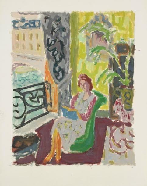Jules CAVAILLES (1901-1977)
Femme assise dans un fauteuil Gouache. Non signée. 62 x 49 cm