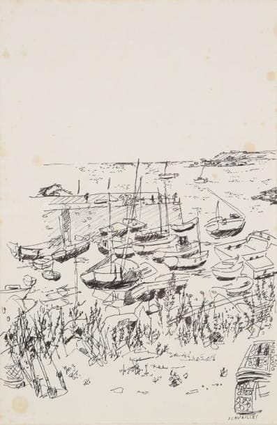 Jules CAVAILLES (1901-1977)
Vue sur le port Feutre. Signé en bas à droite. 52,5 x 35 cm