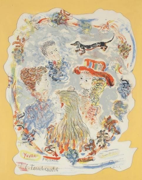 Konstantin TERECHKOVITCH (1902-1978)
Yvette, France, Nathalie, Douchka, 1955 Lithographie. Signée, justifiée épreuve d'artiste et datée 1955. 67,5 x 56 cm