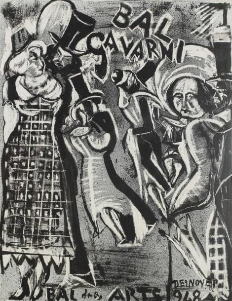 François DESNOYER (1894-1972)
Bal des arts, 1948 Lithographie non signée. 32,5 x 25,5 cm