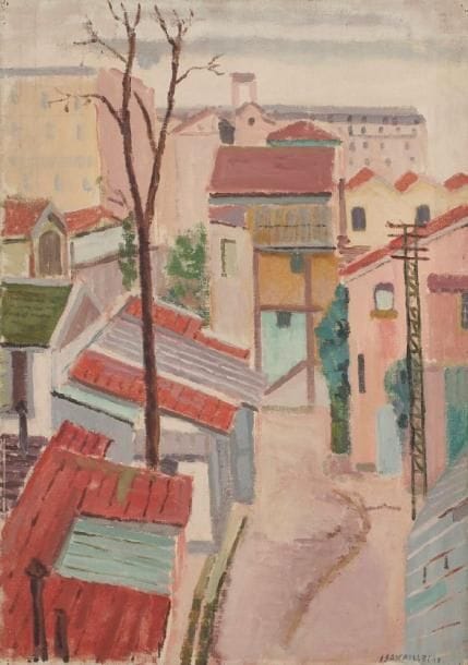 Jules CAVAILLES (1901-1977)
La ruche des arts Huile sur toile. Signée et datée en bas à droite. Signée et titrée sur le châssis. 64 x 46 cm