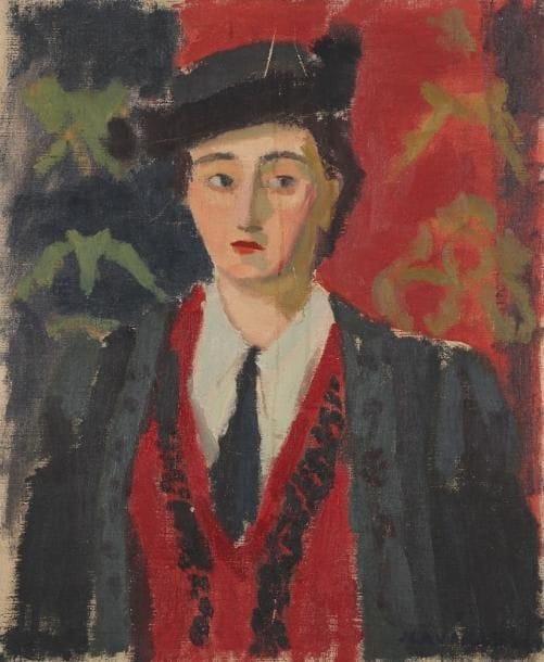 Jules CAVAILLES (1901-1977)
Rose au chapeau Huile sur toile. Signée en bas à droite. 46,5 x 39 cm