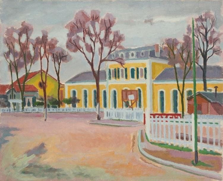 Jules CAVAILLES (1901-1977)
Albi, la gare Huile sur toile. Signée sur le châssis. 60 x 73 cm