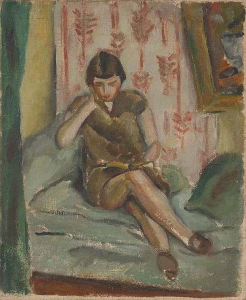Jules CAVAILLES (1901-1977)
Touti lisant Huile sur toile. Non signée. 45,5 x 38 cm