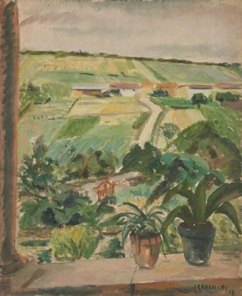 Jules CAVAILLES (1901-1977)
Hurigny, 1949 (?) Huile sur toile. Signée et datée en bas à droite. 61 x 50 cm