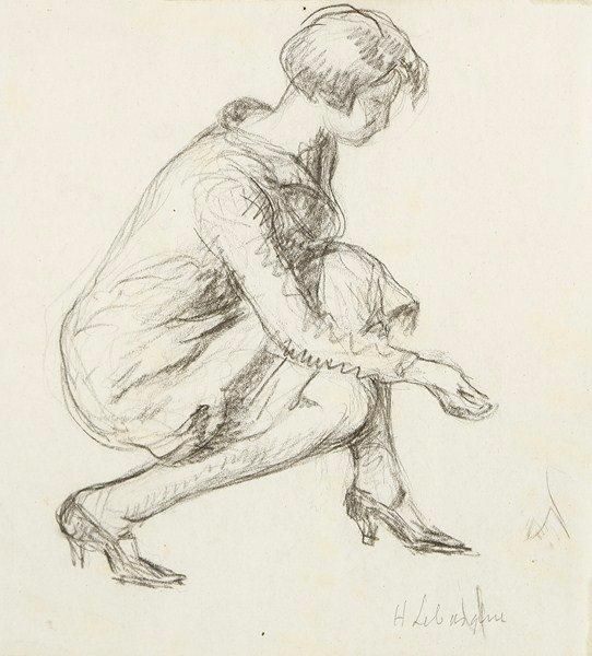 Henri LEBASQUE (1865-1937)
Femme accroupie Dessin au crayon noir Signé en bas à droite. 15,5 x 14 cm