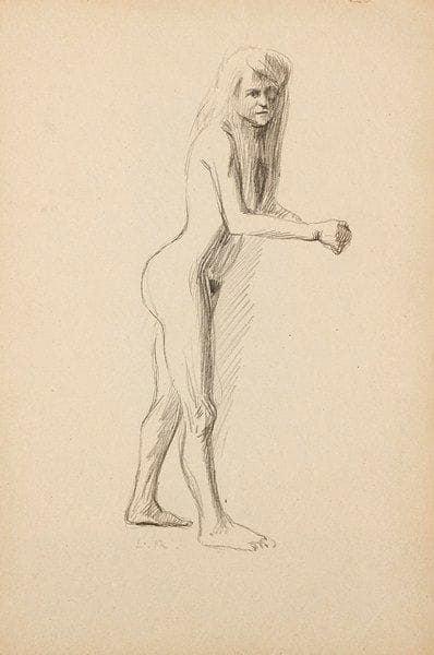 Ludovic RODO-PISSARRO (1878-1952)
Etude de nu Dessin à la mine de plomb. Monogrammé en bas à gauche. (déchirures sur les bords) 31,5 x 20 cm Provenance: succession Drouot Rodo-Pissarro