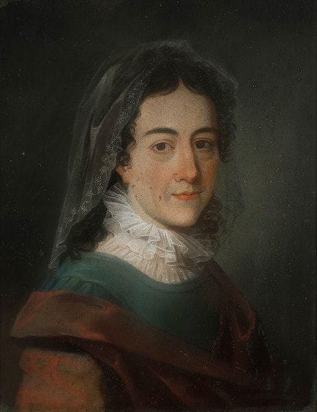 Nicolas MONPEUR (actif en France entre 1764 et 1791)
Portrait de Maria Juliana Kopstadt (1763 - 1826), épouse de Karl Teodor Arnold von Clermont Pastel 50,5 x 39 cm Porte une étiquette Madame Antoine de Clermont