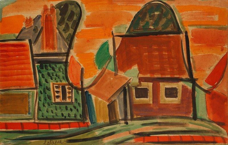 Louis LATAPIE (1891-1972)
Les maisons à Seine-Port Gouache sur papier marouflé sur toile. Signée en bas vers la gauche. 32 x 49,5 cm Provenance: galerie Urban, Paris, n°1592 Figurera dans le catalogue raisonné de l'oeuvre de Louis Latapie actuellement en préparation par Laure Latapie, fille de l'artiste. Un certificat de Laure Latapie n°302 sera remis à l'acquéreur.