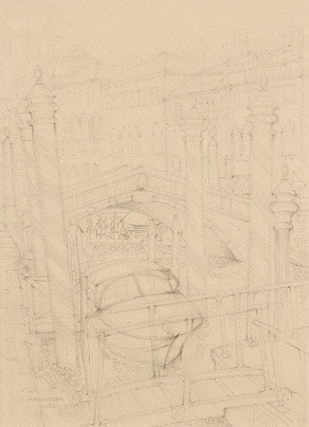 Michel GOEDGEBUER (né en 1922)
Canal à Venise Dessin à la mine de plomb. Signé et situé Venise en bas à gauche. 39 x 28,5 cm
