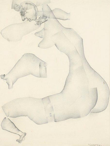 Jerzy KUJAWSKI [polonais] (1921-1998)
Femme nue Crayon noir et estompe. Signé en bas à droite. 53,5 x 40,5 cm Provenance: ancienne collection Hubert Juin.