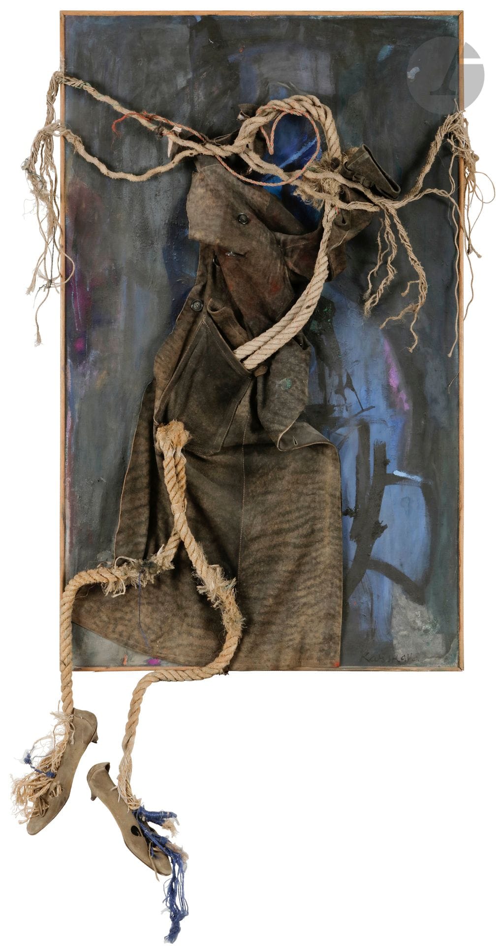 Ida KARSKAYA [Russian] (1905-1990
)Coat,
1974Mixed
media
and collage on canvas.
Signed lower right.
175 x 95 cm



