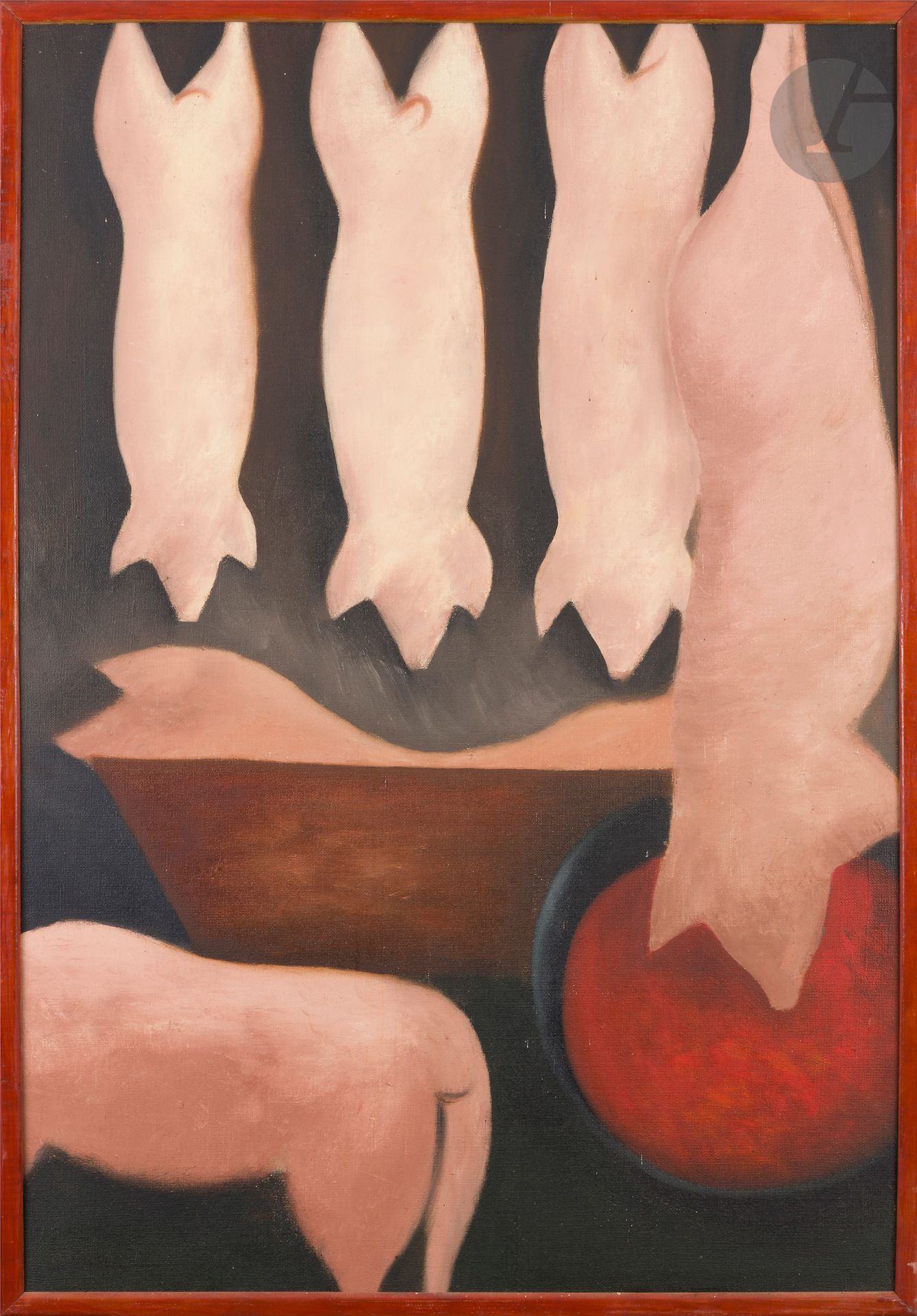 Louis CARMEIL (1920-1999)
La Boucherie
Huile sur toile.
Signée en bas à gauche.
116 x 81 cm