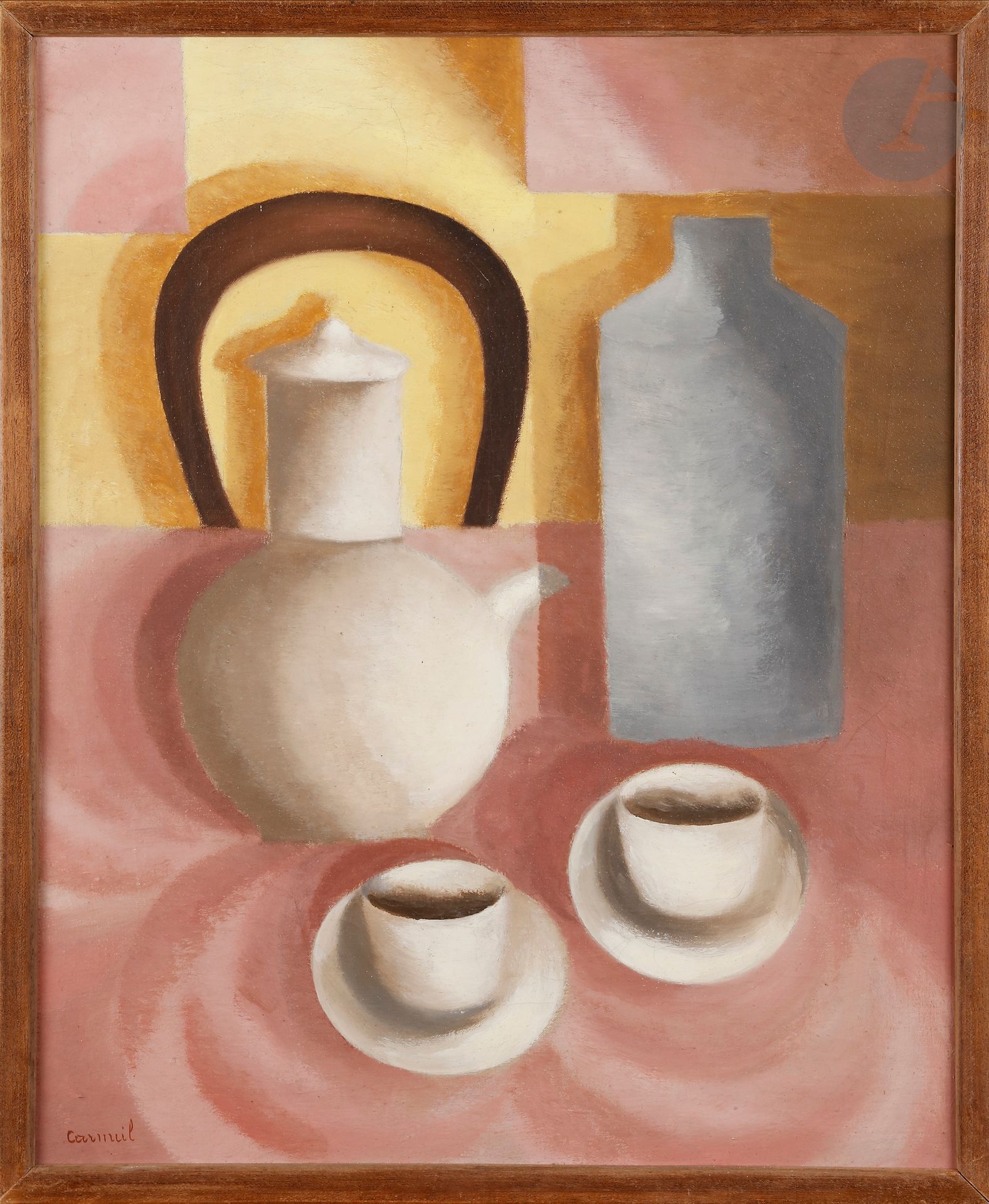Louis CARMEIL (1920-1999
)L'Heure du caféOil
on canvas.
Signed lower left.
61 x 50 cm



