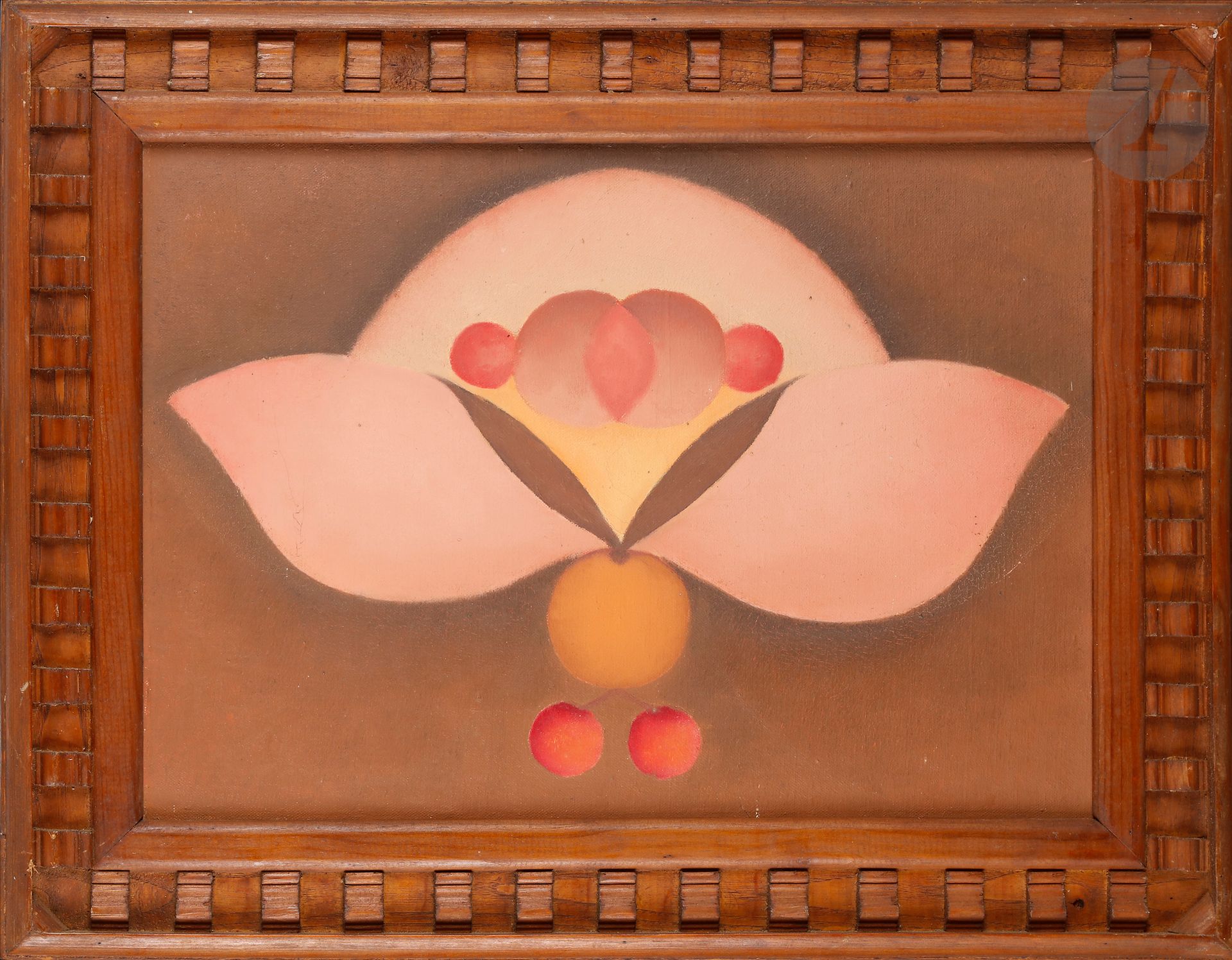 Louis CARMEIL (1920-1999
)Cherries and apricotOil
on canvas.
Signed on the back.
Original frame made by the artist.
33 x 46 cm




