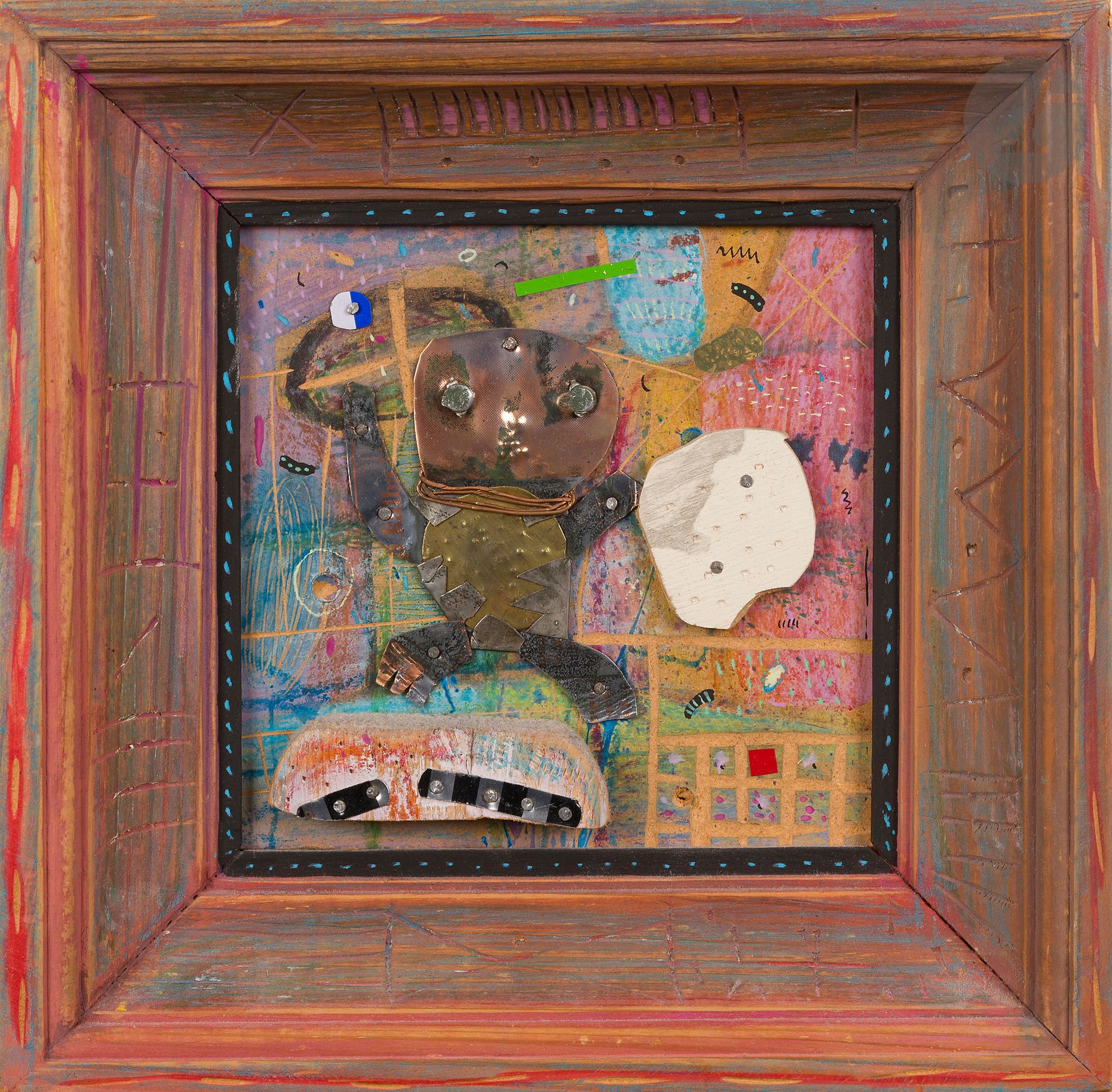 Vitalijus CEPKAUSKAS dit VITALIS [lituanien] (né en 1964)
Composition, 1959
Technique mixte sur carton encadré et peint.
Signée et datée au dos.
15 x 15 cm