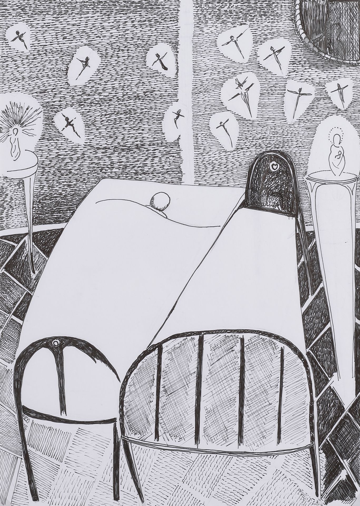 Dominique LE TRICOTEUR (born 1950
)Le Rêve pieux, 2012Ink
.
Signed and dated on the back.
29,5 x 21 cm



