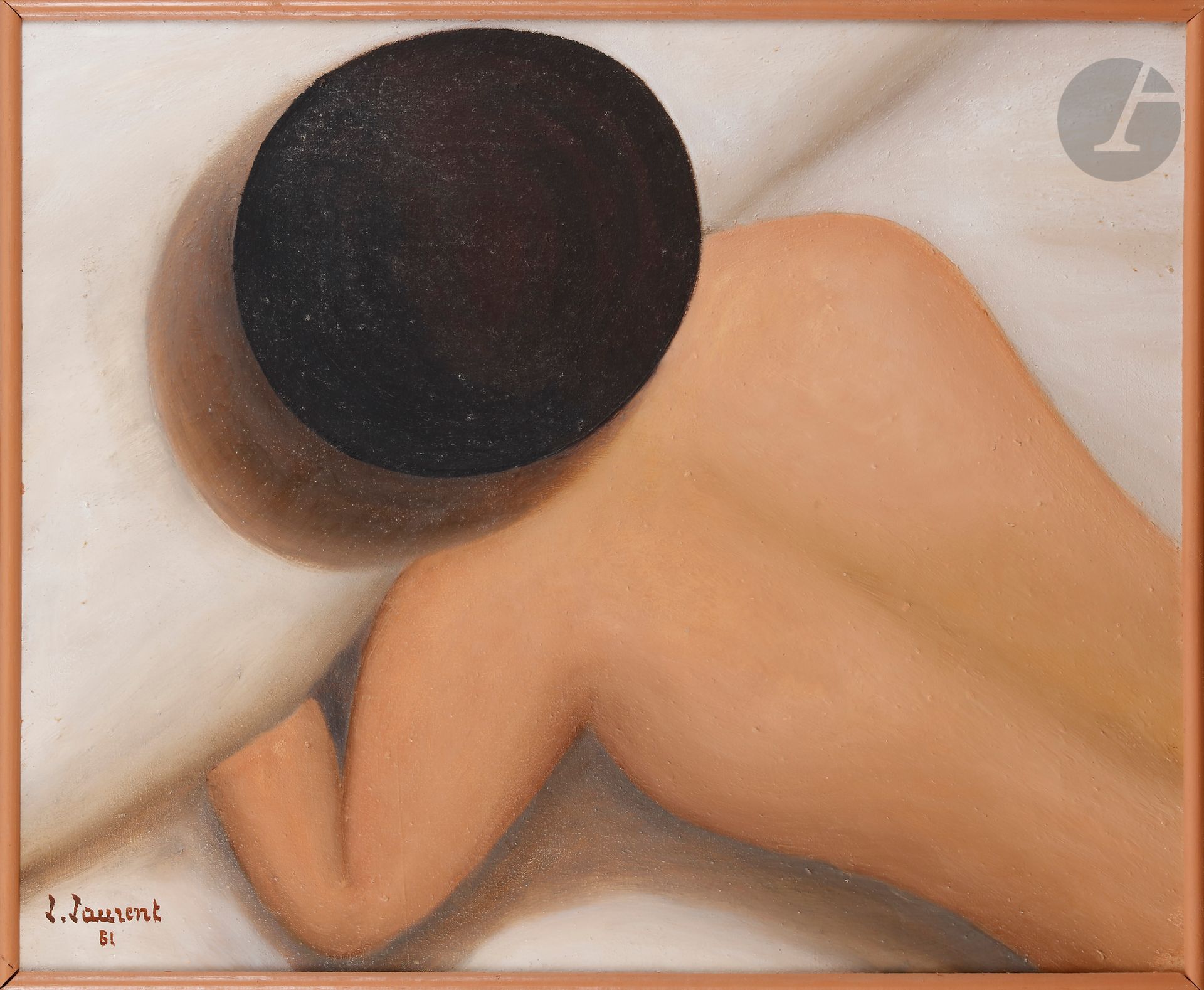 Louis CARMEIL (1920-1999)
Nu au divan, 1961
Huile sur toile.
Signée et datée en bas à gauche.
Monogrammée au dos.
50 x 61 cm