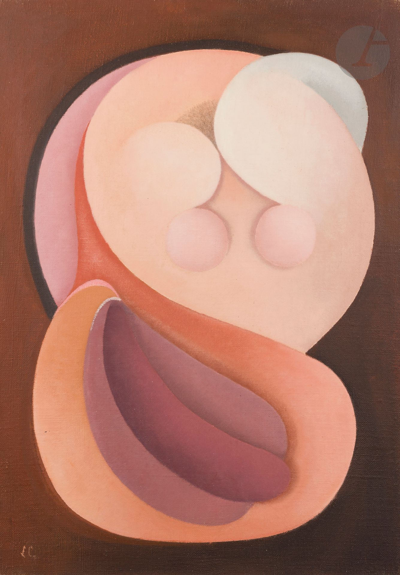 Louis CARMEIL (1920-1999)
Évocation de la femme, 1975
Huile sur toile.
Monogrammée en bas à gauche.
Signée et datée au dos.
92 x 65 cm