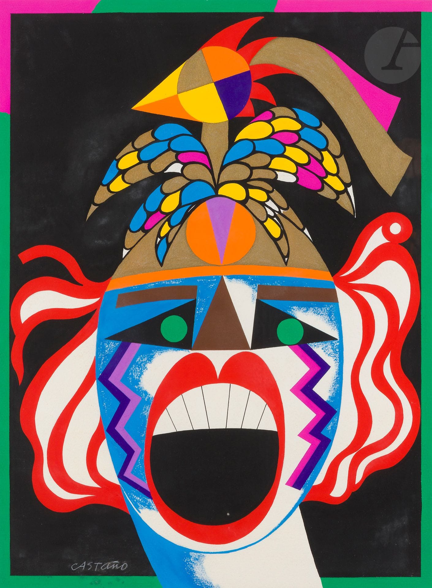 Jorge Pérez CASTAÑO [cubain] (1932-2009)
Visage de femme
Gouache.
Signée en bas à gauche.
61 x 45 cm