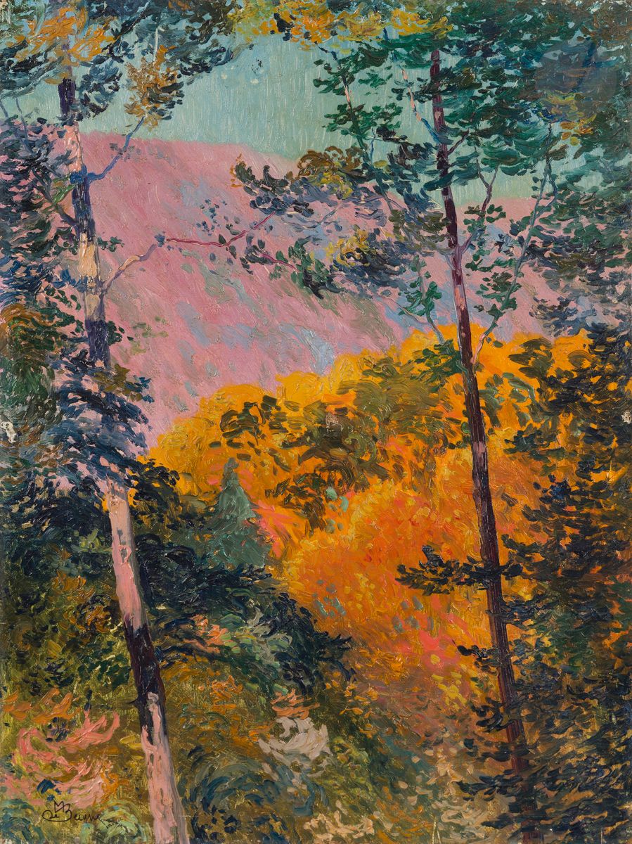 Maurice Jaubert de BECQUE (1878-1938)
Lumière d’automne
Huile sur toile.
Signée en bas à gauche.
(Petits accidents).
46 x 33 cm