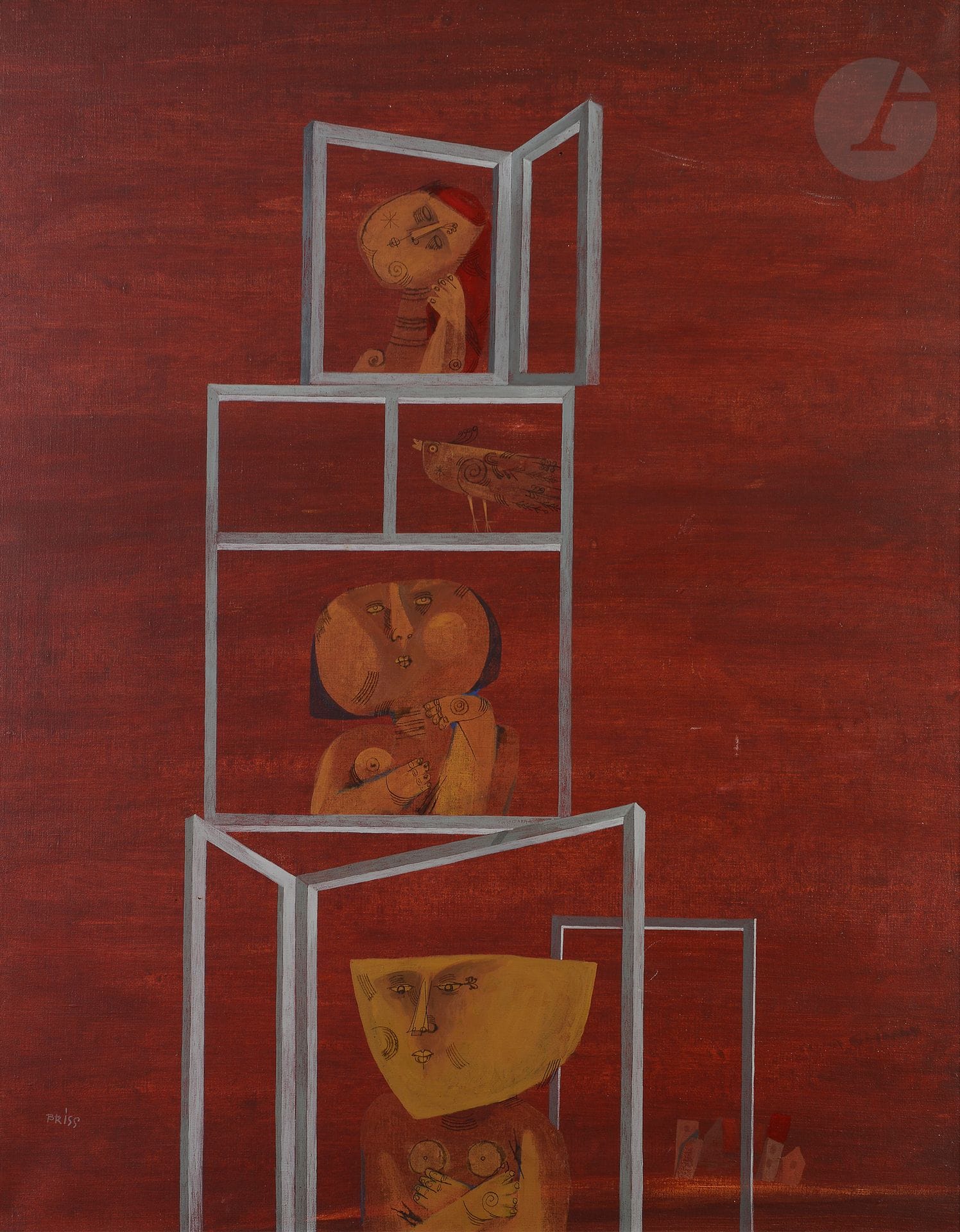 Sami BRISS [Franco-Israeli] (born 1930
)WindowsOil
on canvas.
Signed lower left.
81 x 65 cmProvenance

: 
Romanet Gallery, Paris (label on the back)



.


