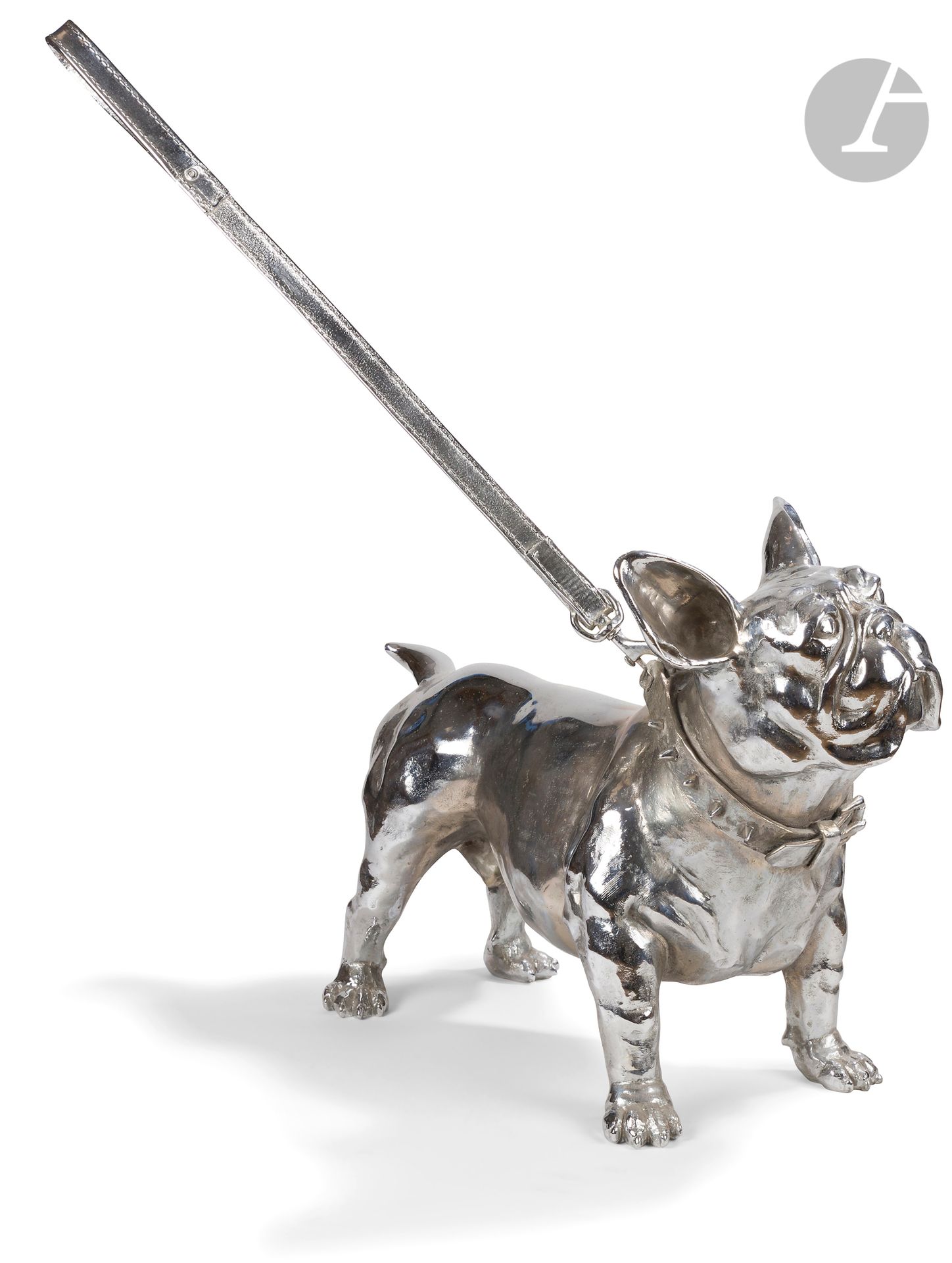 Jean-Michel PRADEL-FRAYSSE (né en 1963)
Bull dog français, 2006
Épreuve en bronze chromé. 
Signée et numérotée sous le ventre.Datée et marque du fondeur Fusions sur une patte arrière.  
83 x 60 x 27 cm

Provenance: 
Galerie Brugier-Rigail, Paris. Acquis auprès de celle-ci en 2008.