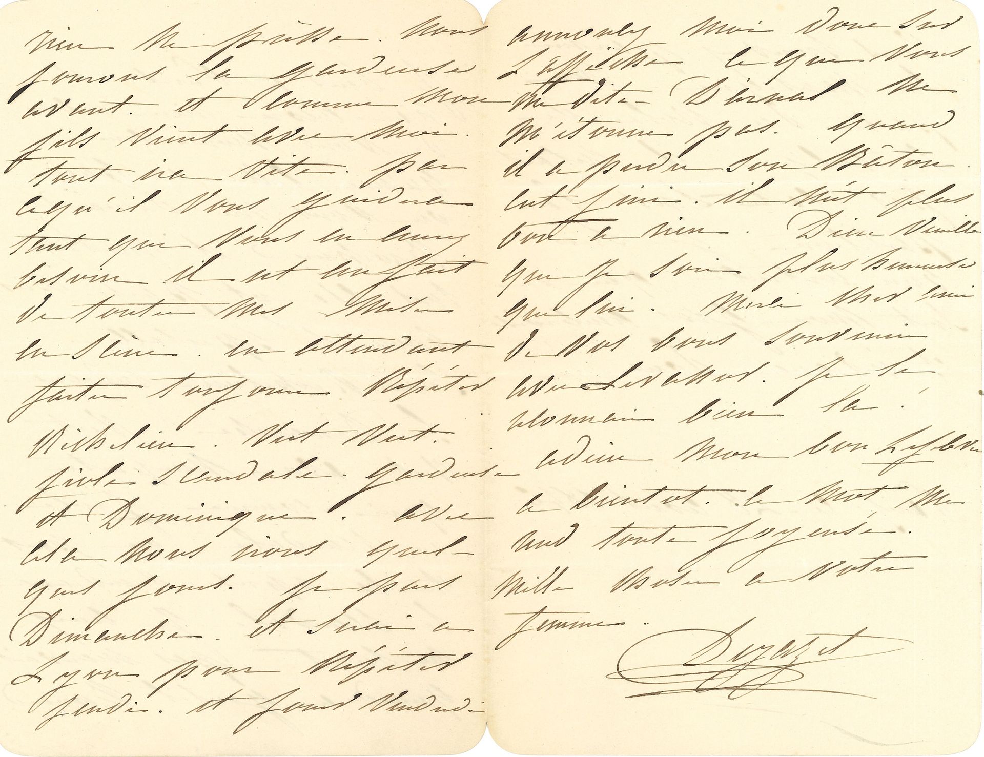Virginie DÉJAZET (1797-1875). L.A.S., Paris 28 août 1846, à un ami ; 4 pages in-8.

Elle donne des indications pour une tournée à Lyon. Son premier spectacle sera Richelieu ; puis elle donnera Indiana, Vert-Vert, Le Scandale, Dominique…
 On joint une L.A.S. de Fariau de Saint-Ange, en prose et en vers, sur sa comédie L’Échange réciproque (1 p. ½ in-4).