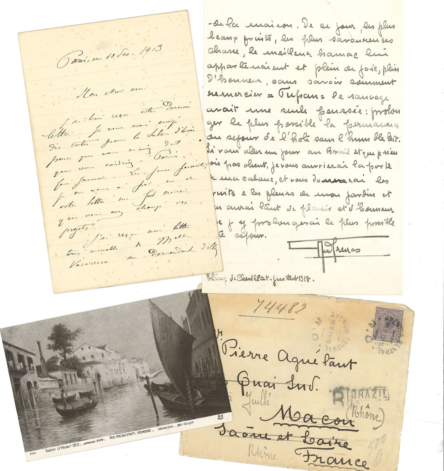 BEAUX-ARTS. 35 letters, mostly L.A.S., addressed to the poet and novelist Pierre AGUÉTANT.

Suzanne Ballivet, Clovis Delcourt, Paul Fisch, Marcel Génermont (2), Honoré Hugrel (2), Jean Laronze, Antonio Parreiras (9), Johannès Son (18)