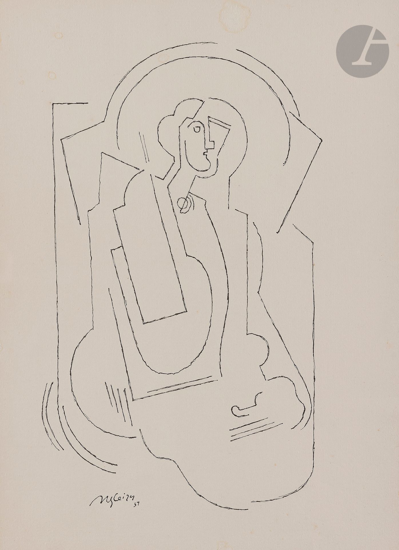 Albert GLEIZES (1881-1953
)Study for The Woman with the Glove, 1937Inks
.
Signed and dated lower left (Stains).
33 x 24,5 cmExhibition

:
Albert Gleizes, Galerie des Ambassades, Paris, 22 November 1988 - 28 January 1989, n° 1 (reproduced on the cover)


.




Bibliography: 
Anne Varichon, Albert Gleizes - Catalogue Raisonné, Paris, Éditions Somogy, 1998, n° 1564, reproduced p.509.









