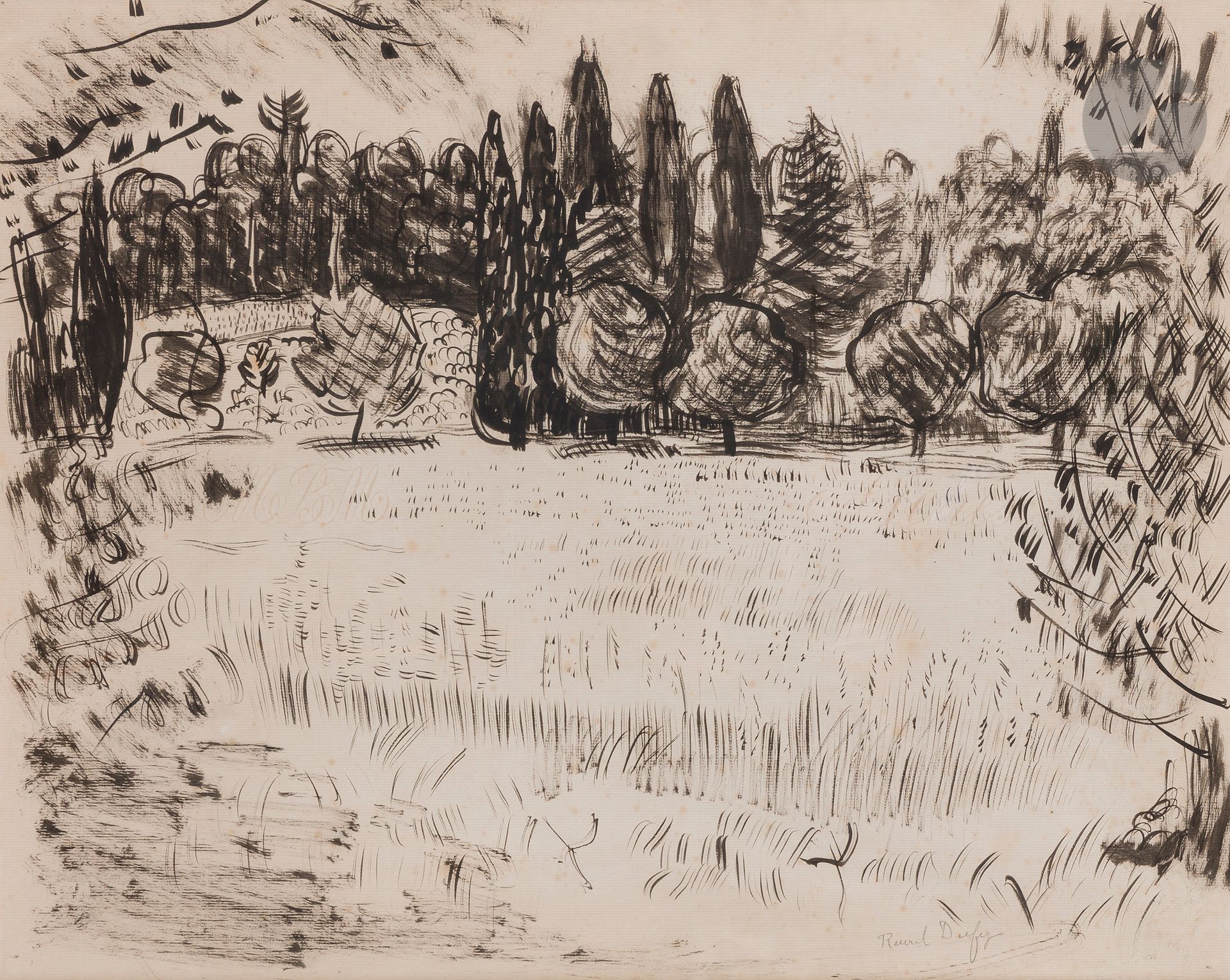 Raoul DUFY (1877-1953
)Les BlésInk
and ink wash.
Signed lower right.
44 x 55 cmA

certificate of Mrs Fanny Guillon-Laffaille can be given, at the expense of the buyer

.



