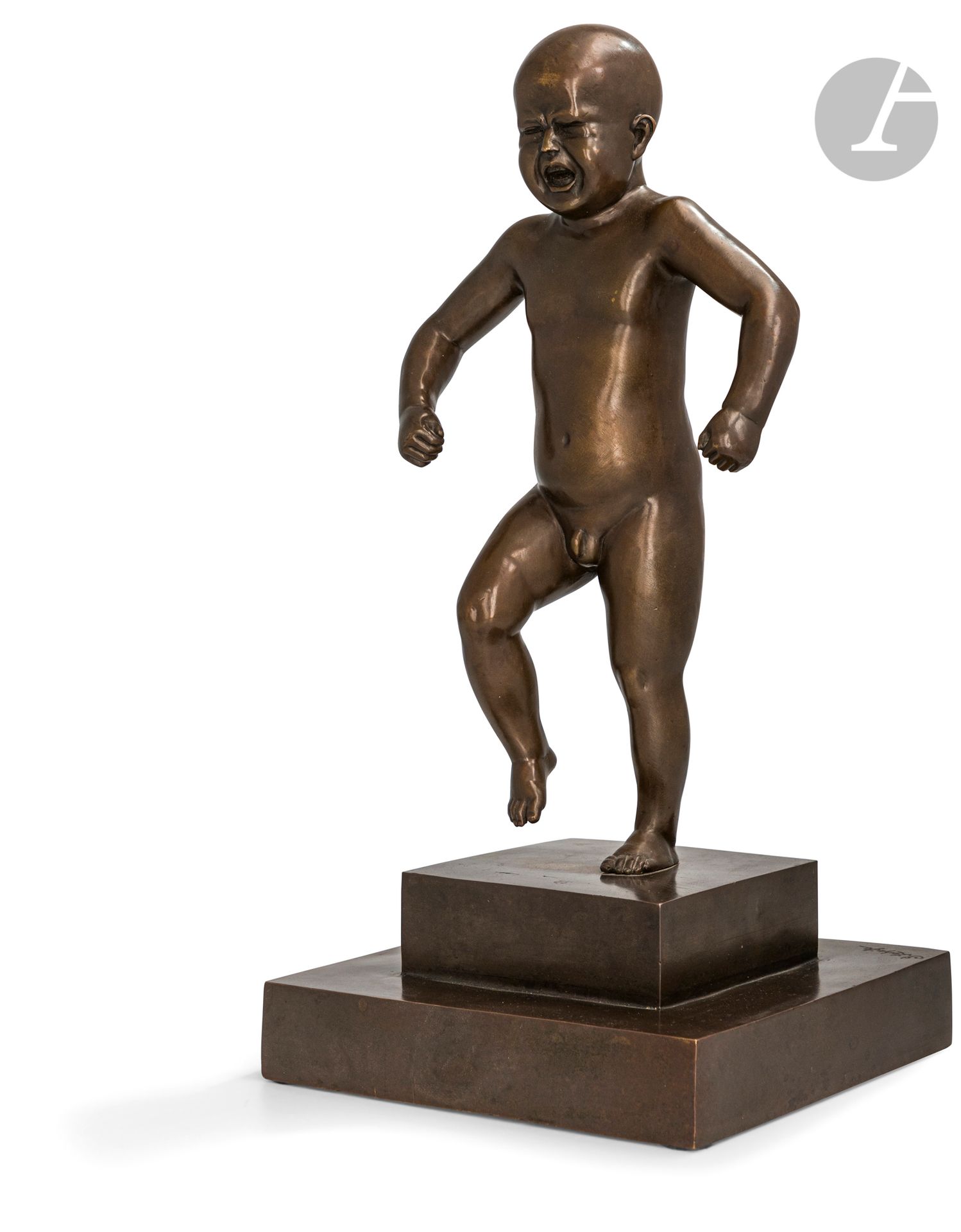 After Gustav Vigeland
Sinnataggen (Furious Child)
Bronze with brown patina
Bears a signature "G. Lachaise" on the base
H: 50 cm

Related work: 
Gustav Vigeland, Sinnataggen, bronze, H. 83 cm, Oslo, Vigeland Park

Related literature:
Gustav Vigeland: 1869-1943, Paris, Musée Rodin, 1981

With his fists clenched and striking the ground with his small feet, the child is represented as a capricious youngster whose grimacing face lets us hear his angry cry. It is the emblematic work of Gustave Vigeland. Trained in woodcarving with Brynjulf Bergslien in Oslo, he then entered an art school. Thanks to a government grant, he made numerous trips to Copenhagen, Berlin, Florence and Paris, where he frequented the studio of Auguste Rodin. Conceived in 1928, Sinnataggen is part of an important group of 212 sculptures in bronze and granite erected in 1940 in Vigeland Park in Oslo.