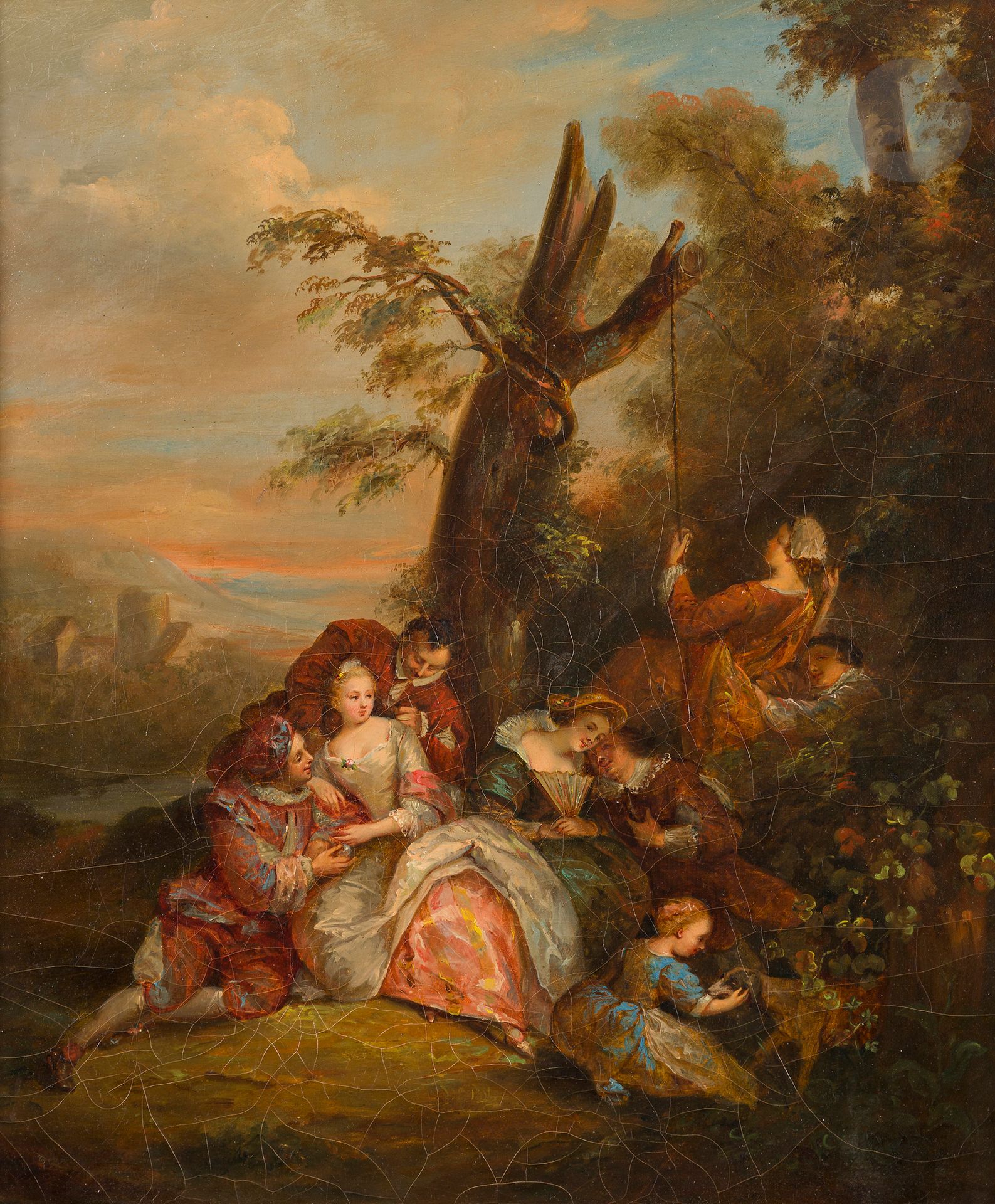 Dans le goût de WATTEAU
Fêtes galantes
Paire de toiles
45 x 36 cm