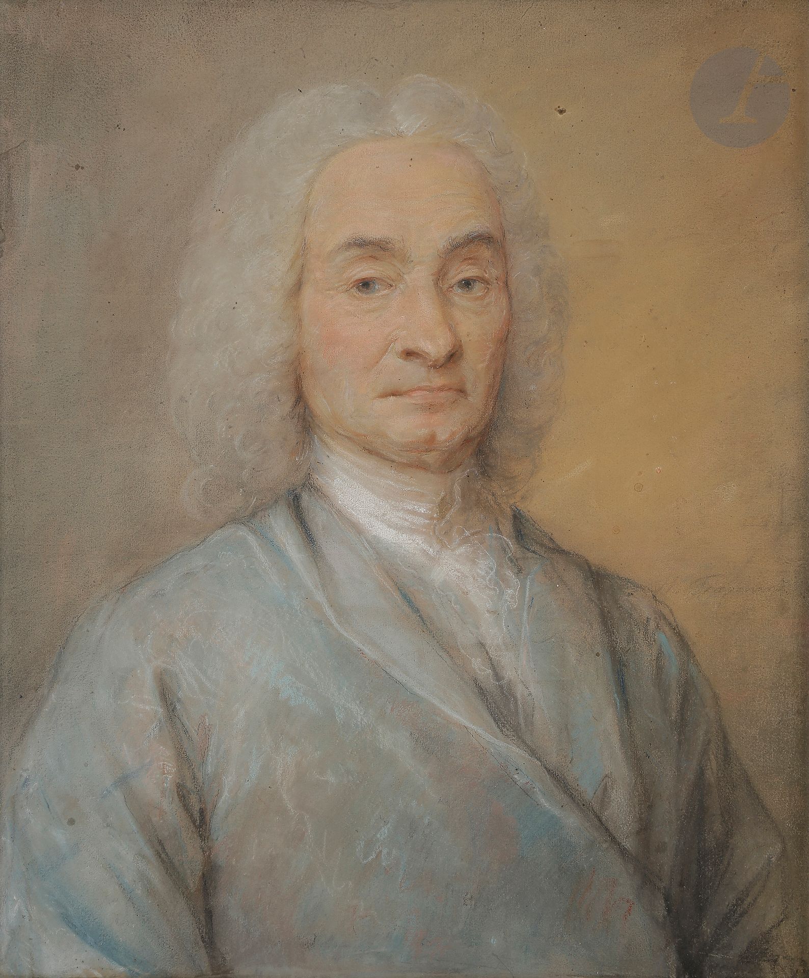 École FRANCAISE du XVIIIe siècle
Portrait d’homme en buste.
Porte une inscription «H.Fragonard» sur le côté droit.
Pastel
59 x 48 cm.