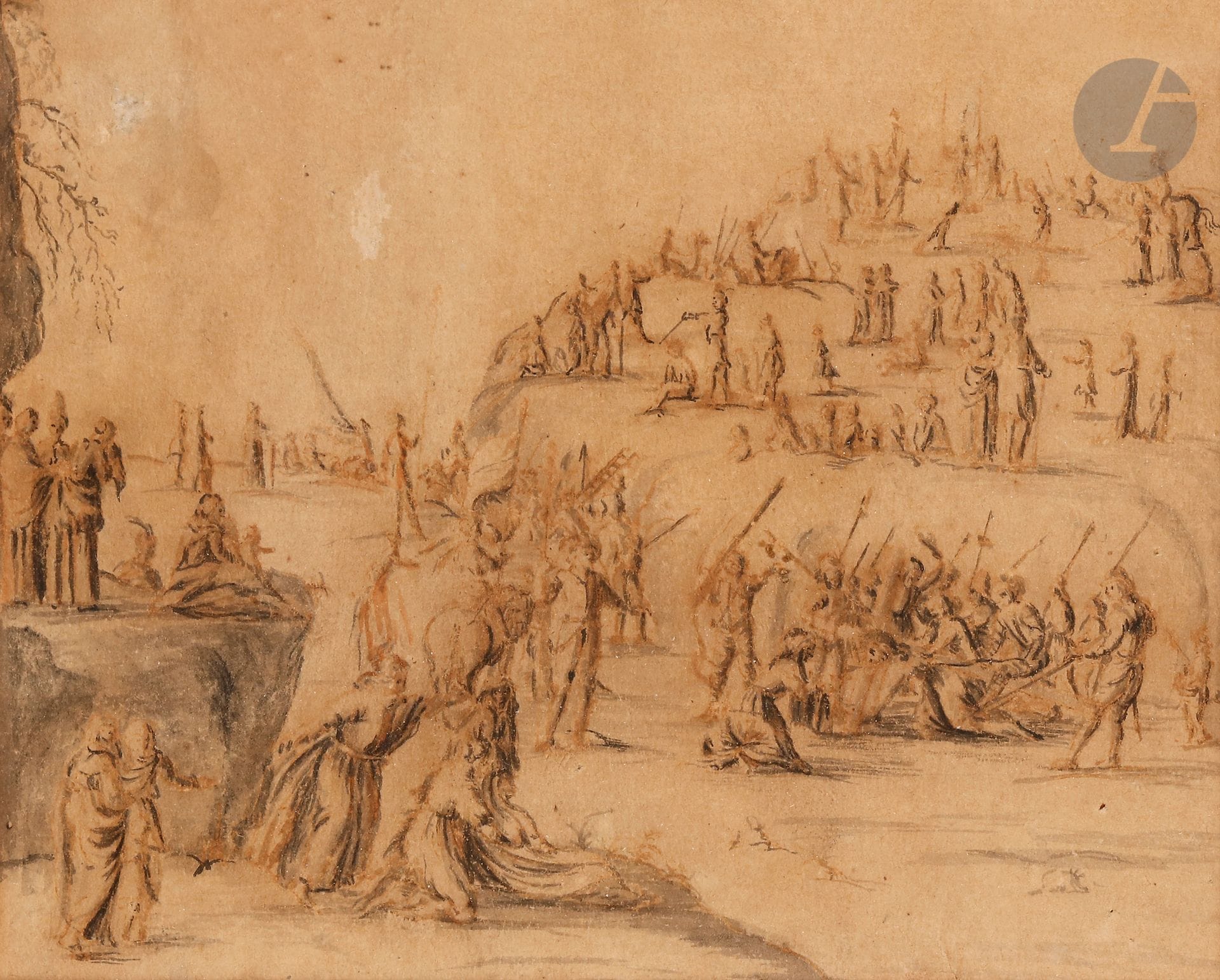 17th century NORTH SCHOOL
The Passion
Pen and brown ink, grey wash.
12 x 15 cm