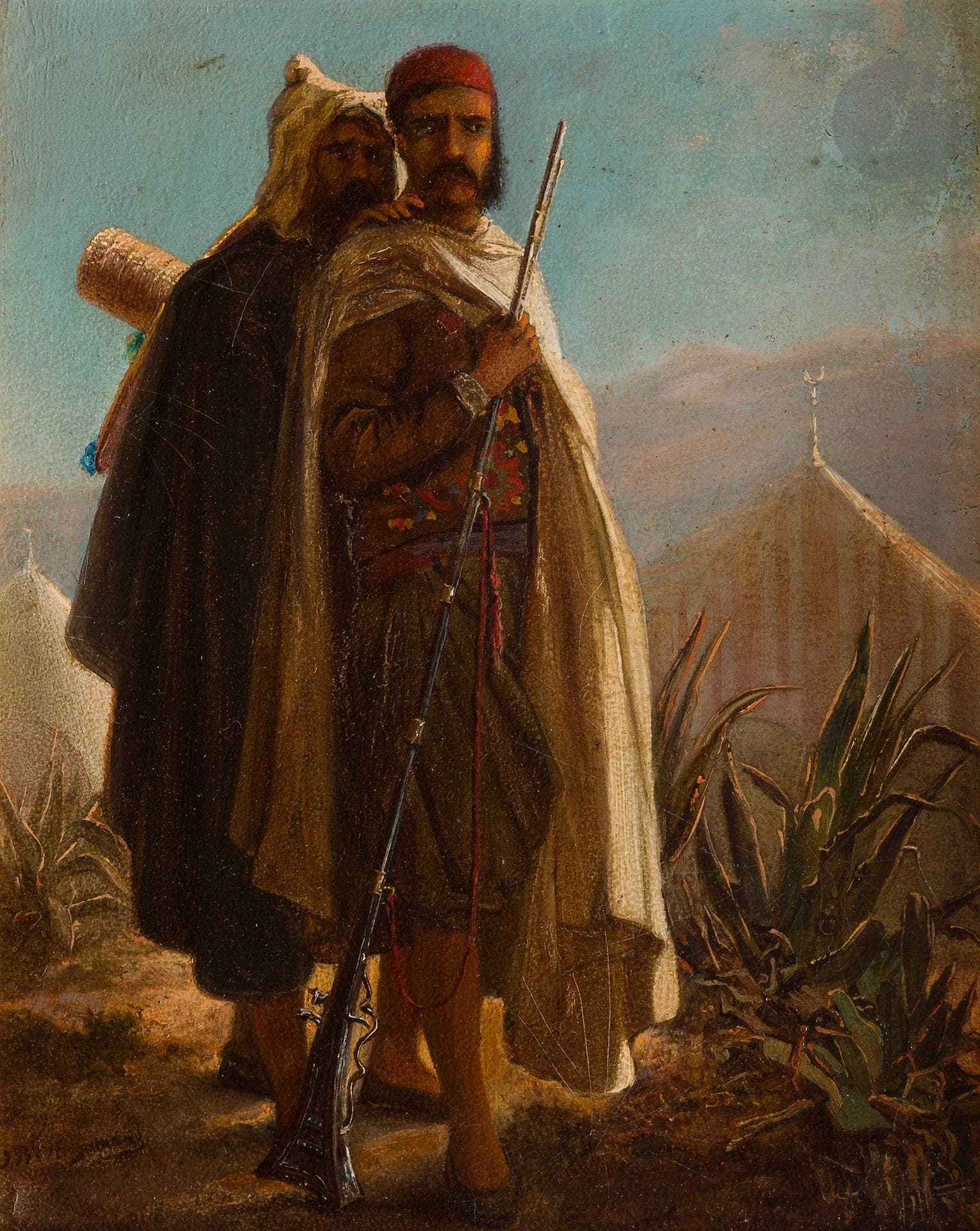 Jan Baptist HUYSMANS (1826-1906
)Oriental SoldiersOil
on board.
Signed lower left.
21,5 x 16 cm



