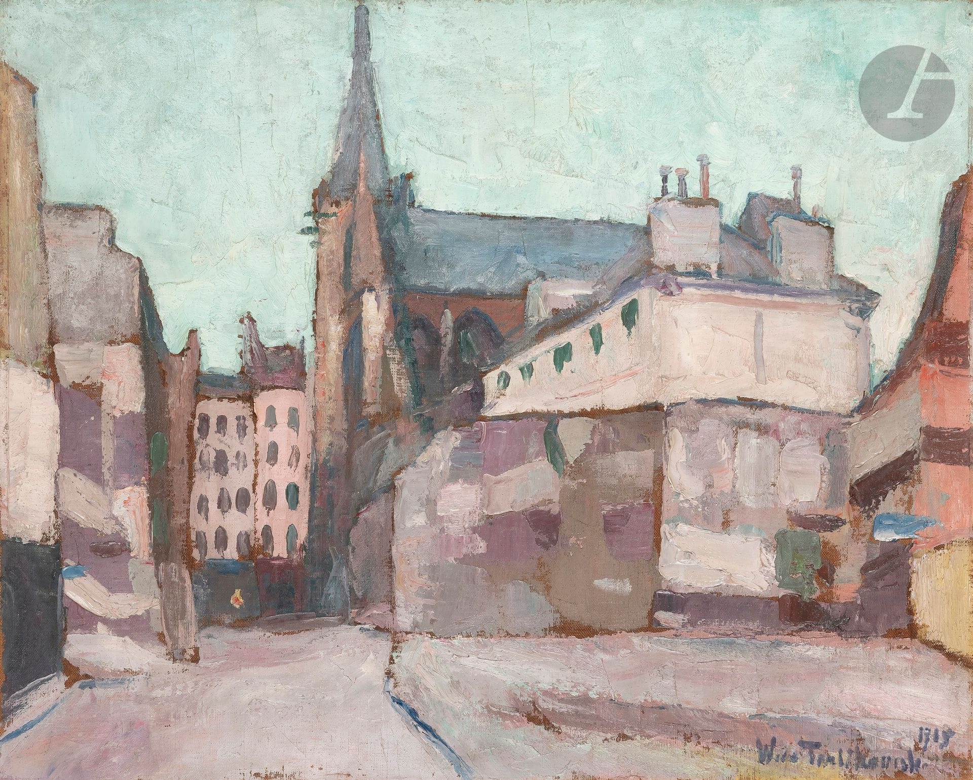 Vladimir TERLIKOWSKI (1873-1951)
Vue de Paris, 1915
Huile sur toile.
Signée et datée en bas à droite.
65 x 81 cm


