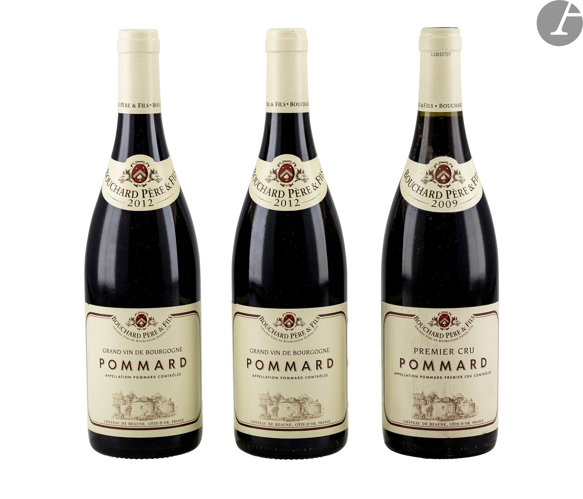 2 B POMMARD, Bouchard Père & Fils, 2012
1 B POMMARD (1er Cru) (e.l.s.), Bouchard Père & Fils, 2009