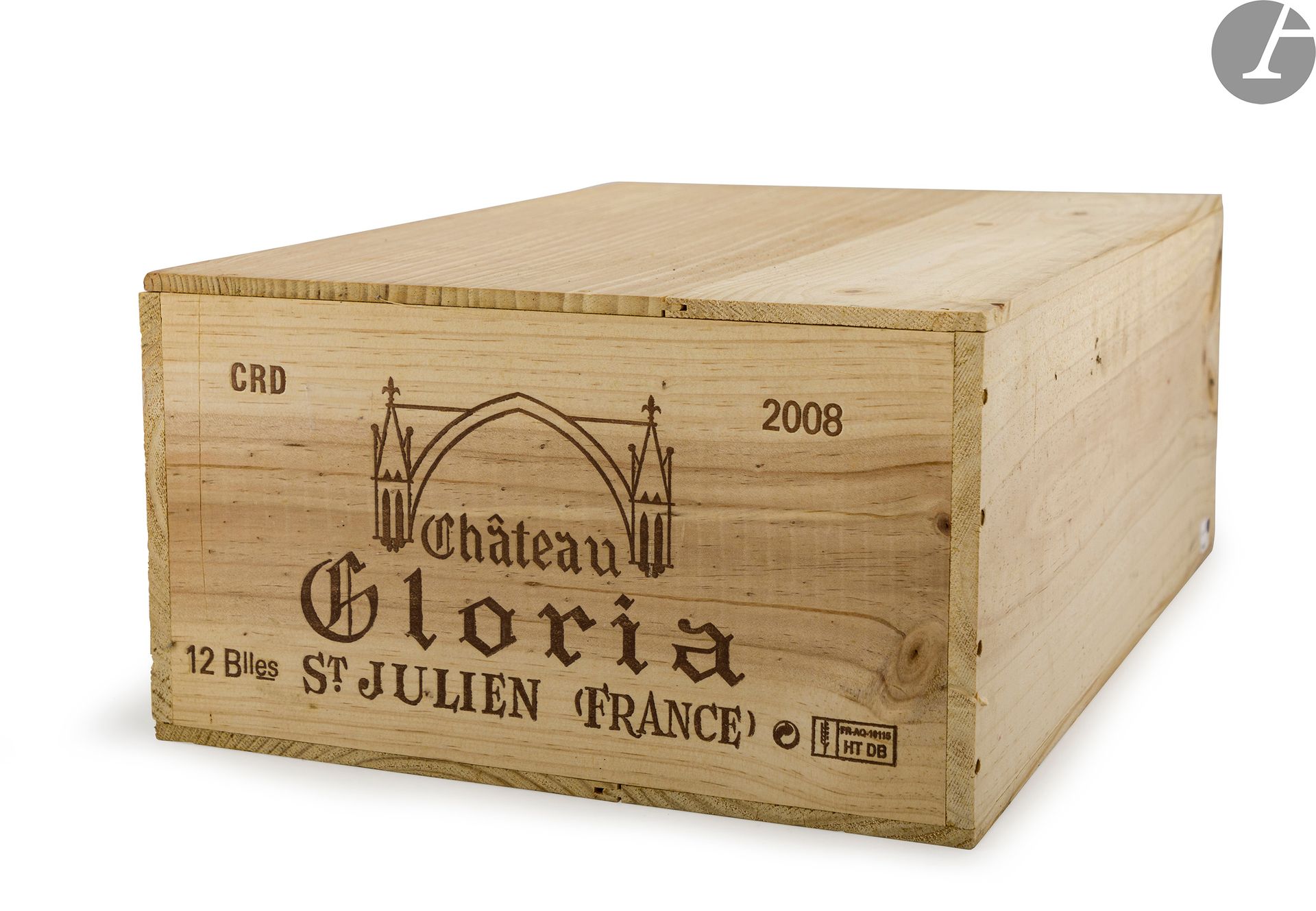 12 B CHÂTEAU GLORIA (Caisse Bois d'origine), Saint-Julien, 2008