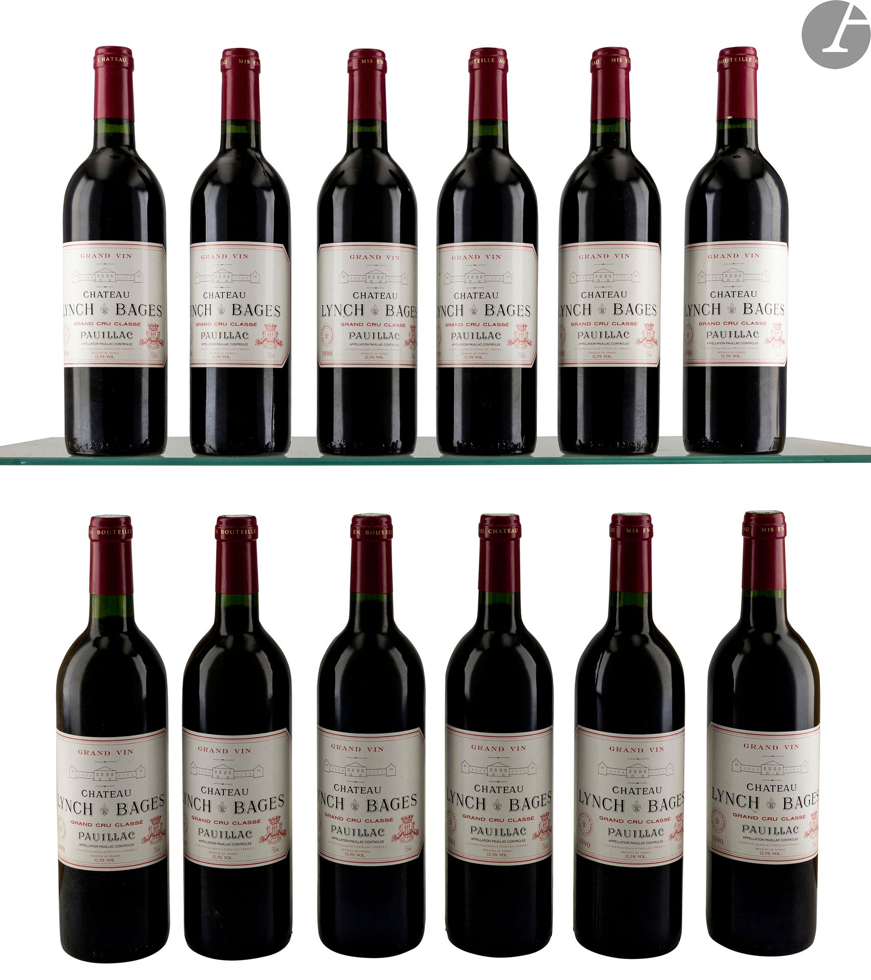 12 B CHÂTEAU LYNCH BAGES (original wooden case), GCC5 Pauillac, 1990