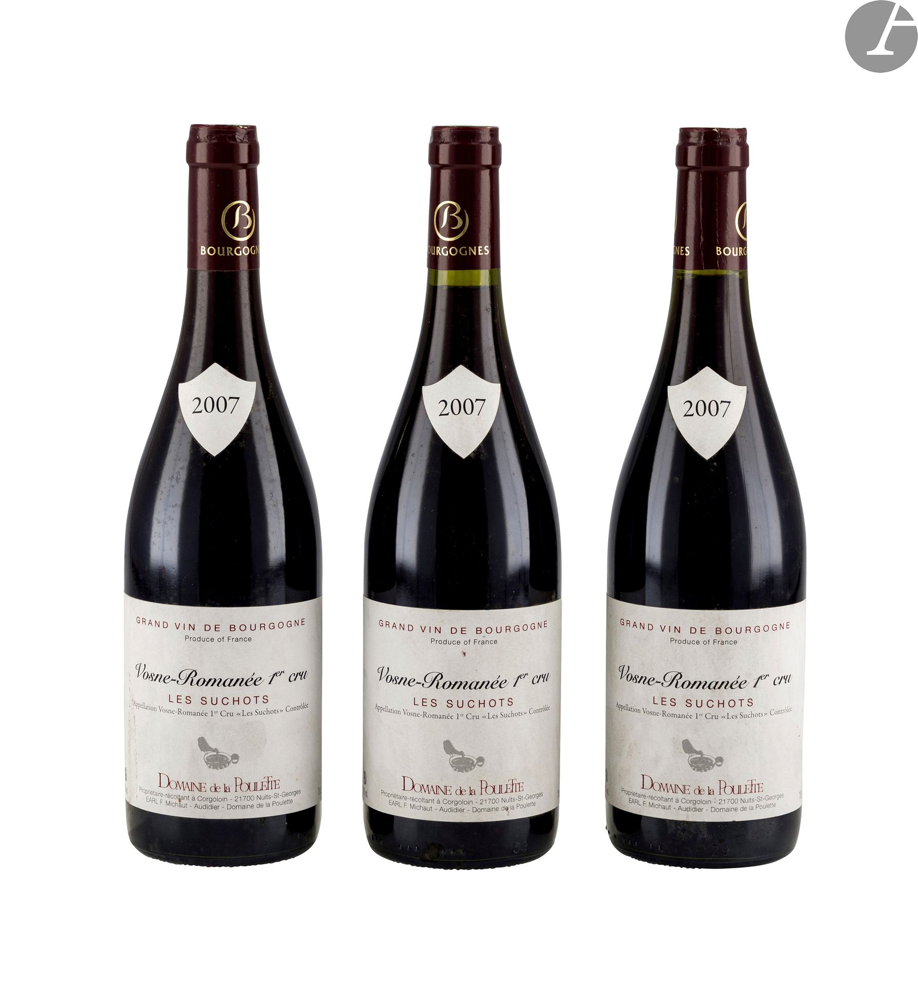 3 B VOSNE-ROMANÉE LES SUCHOTS (1er Cru) (e.t.h. légères), Domaine de la Poulette, 2007