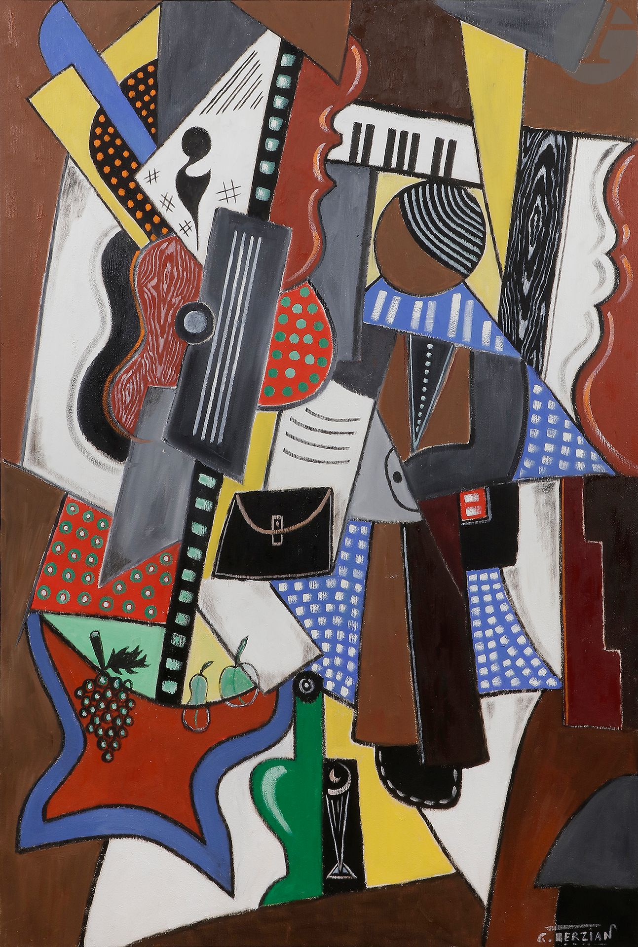 GEORGES TERZIAN (1939-2021) 
Le Troubadour, 2020 
Huile sur toile. 
Signée en bas à droite. 
Signée, datée et titrée au dos. 
130 x 89 cm