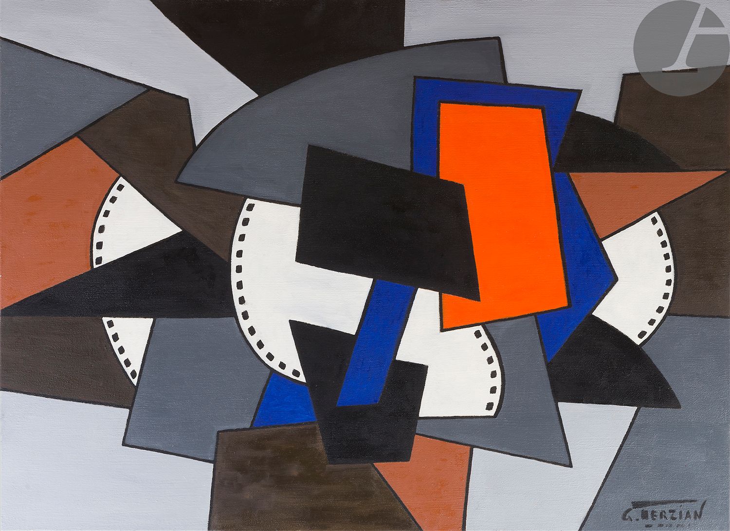 GEORGES TERZIAN (1939-2021) 
Black - White, 2020Oil
on canvas. 
Signed lower right. 
Signed, dated and titled on the back. 
73,5 x 100 cm





