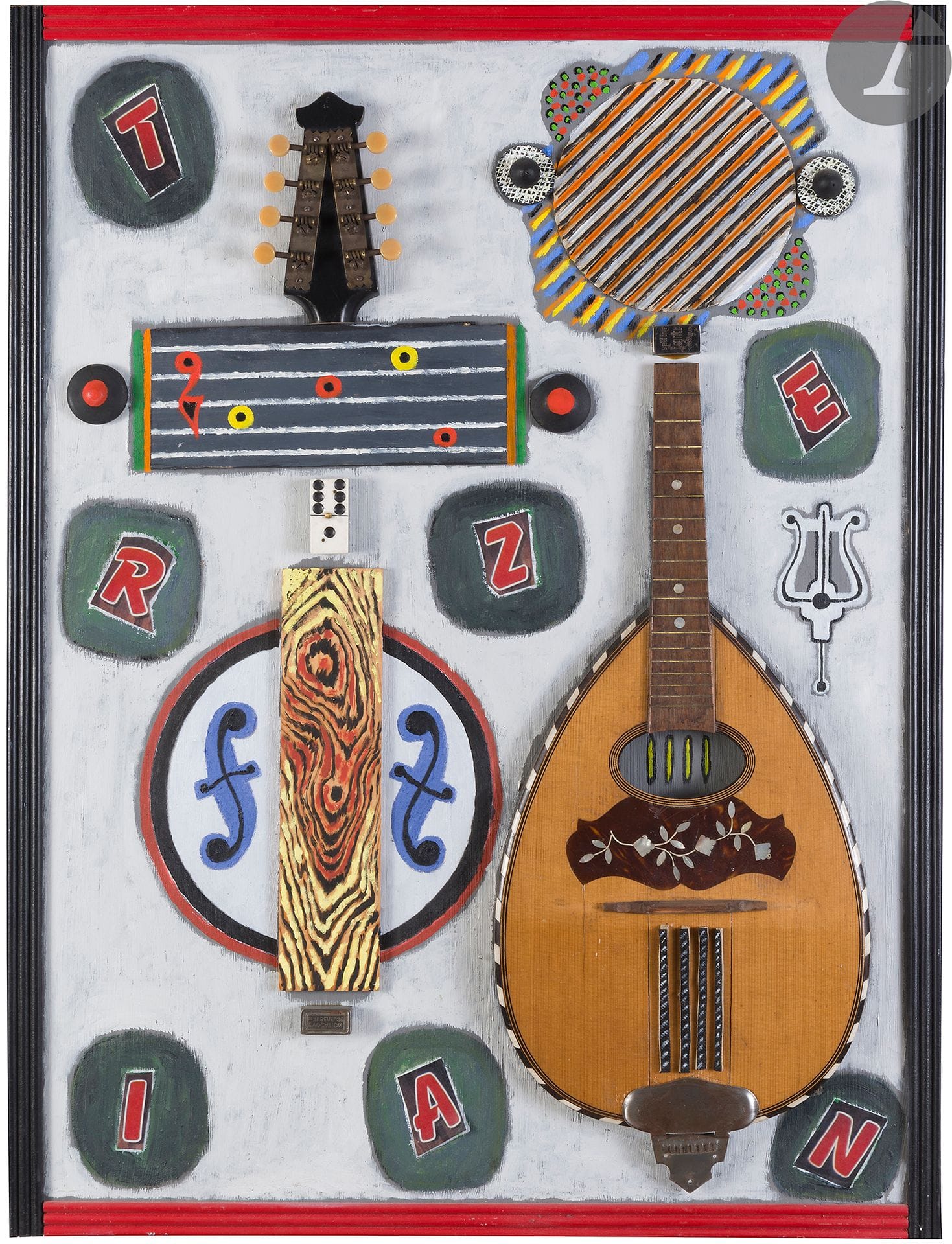 GEORGES TERZIAN (1939-2021)
Le Domino, 2014
Huile et collage sur panneau. 
Signée, datée et titrée au dos.
80 x 60 cm