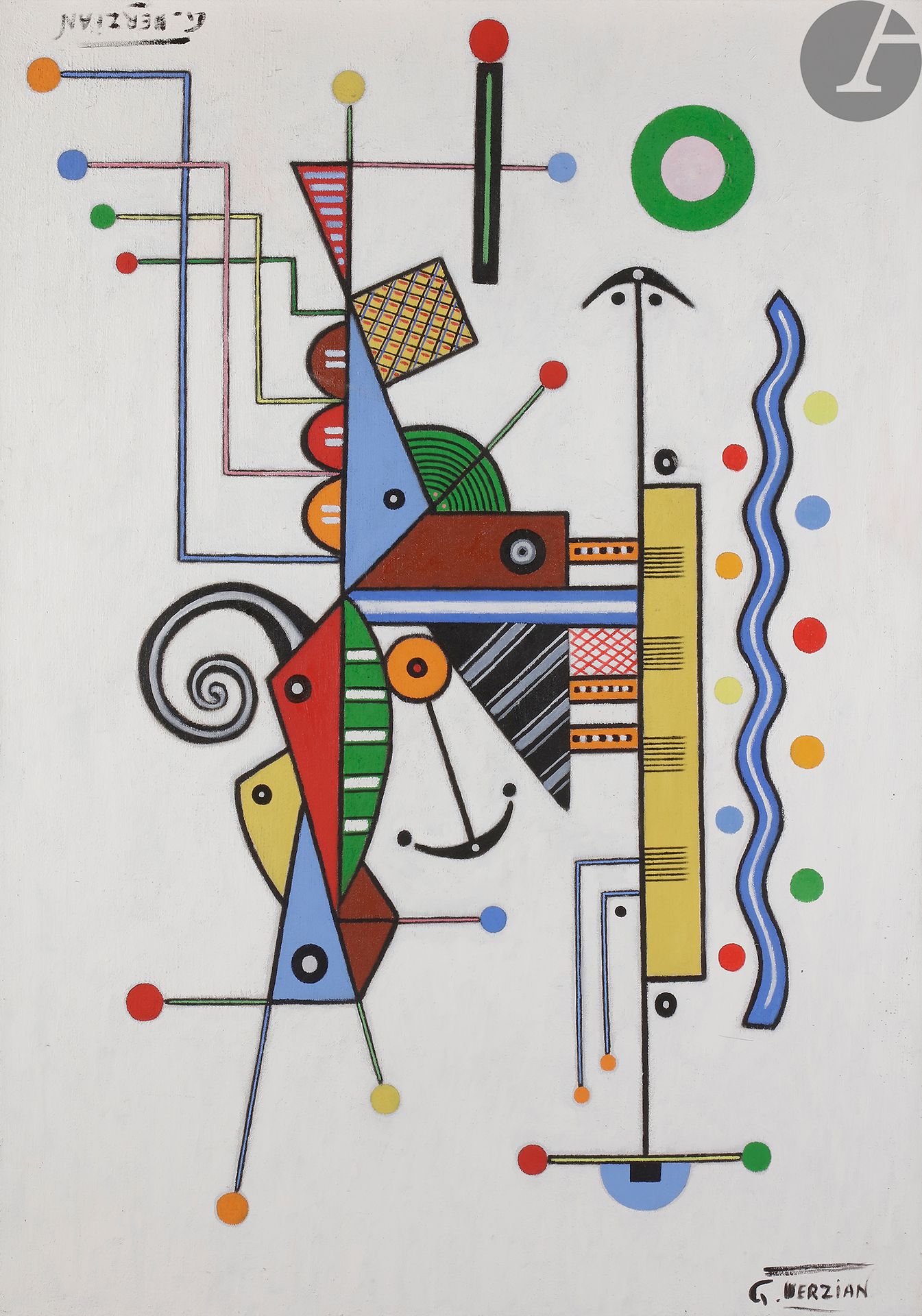 GEORGES TERZIAN (1939-2021) 
The Chinese Wasp, 2008 
Oil on canvas. 
Signed twice. 
Signed, dated and titled on the back. 
116 x 81 cm




