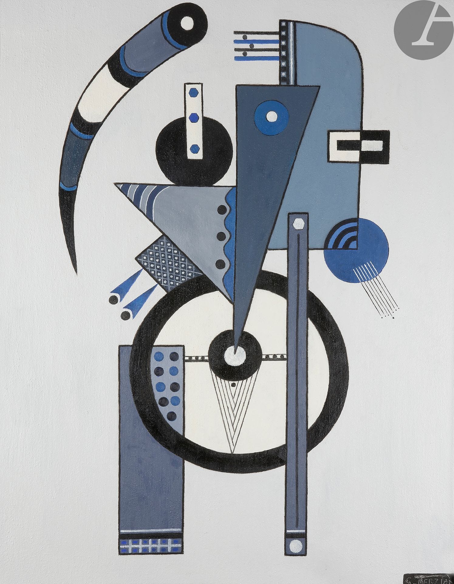 GEORGES TERZIAN (1939-2021)
Le Cercle noir, 2015 
Huile sur toile. 
Signée en bas à droite. 
Signée, datée et titrée au dos. 
116 x 89 cm