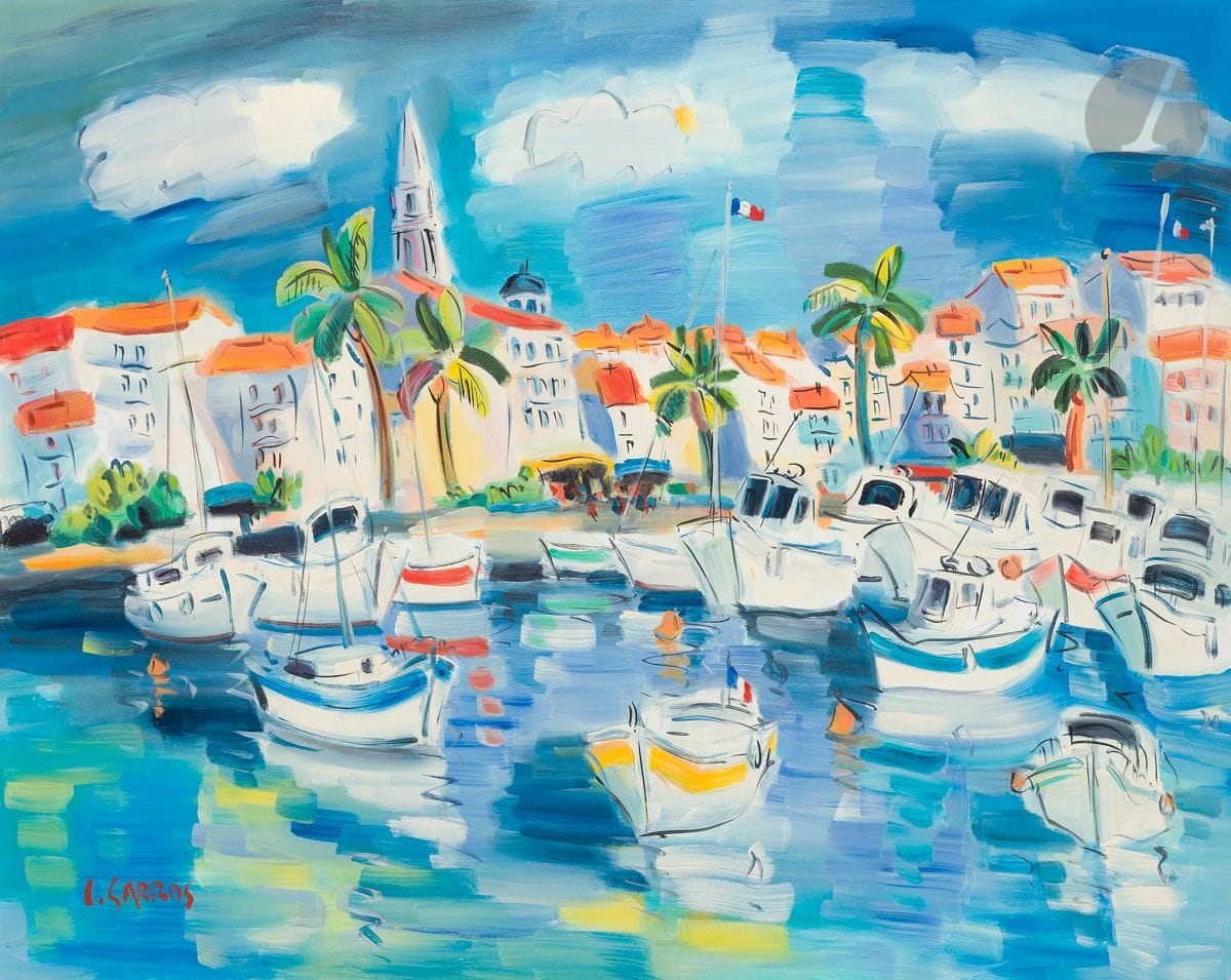 Catherine GARROS (née en 1954)
Le Port de Calvi
Huile sur toile.
Signée en bas à gauche.
Signée et située au dos.
73 x 92 cm