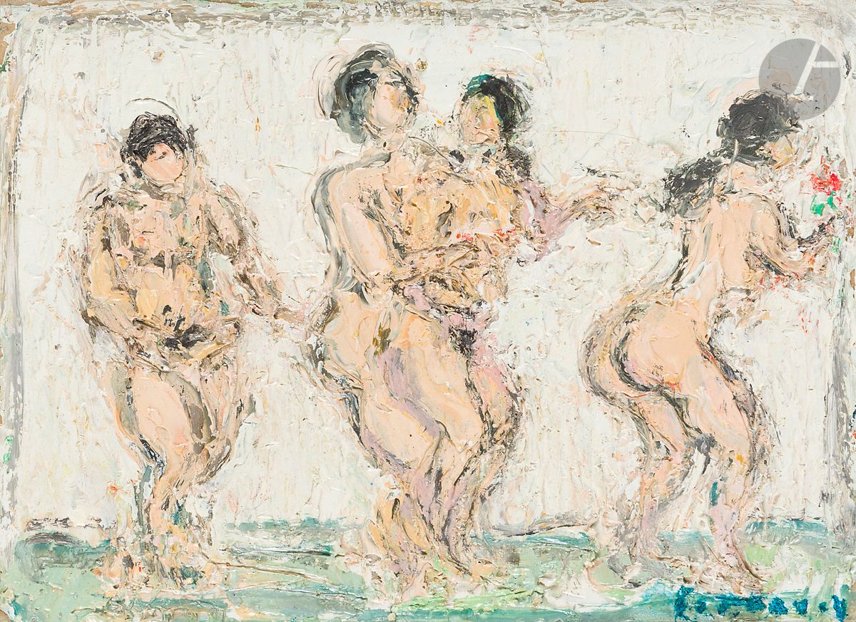 André COTTAVOZ (1922-2012)
Jeux de société
Huile sur carton.
Signée en bas à droite.
Signée et titrée au dos.
14,5 x 20 cm