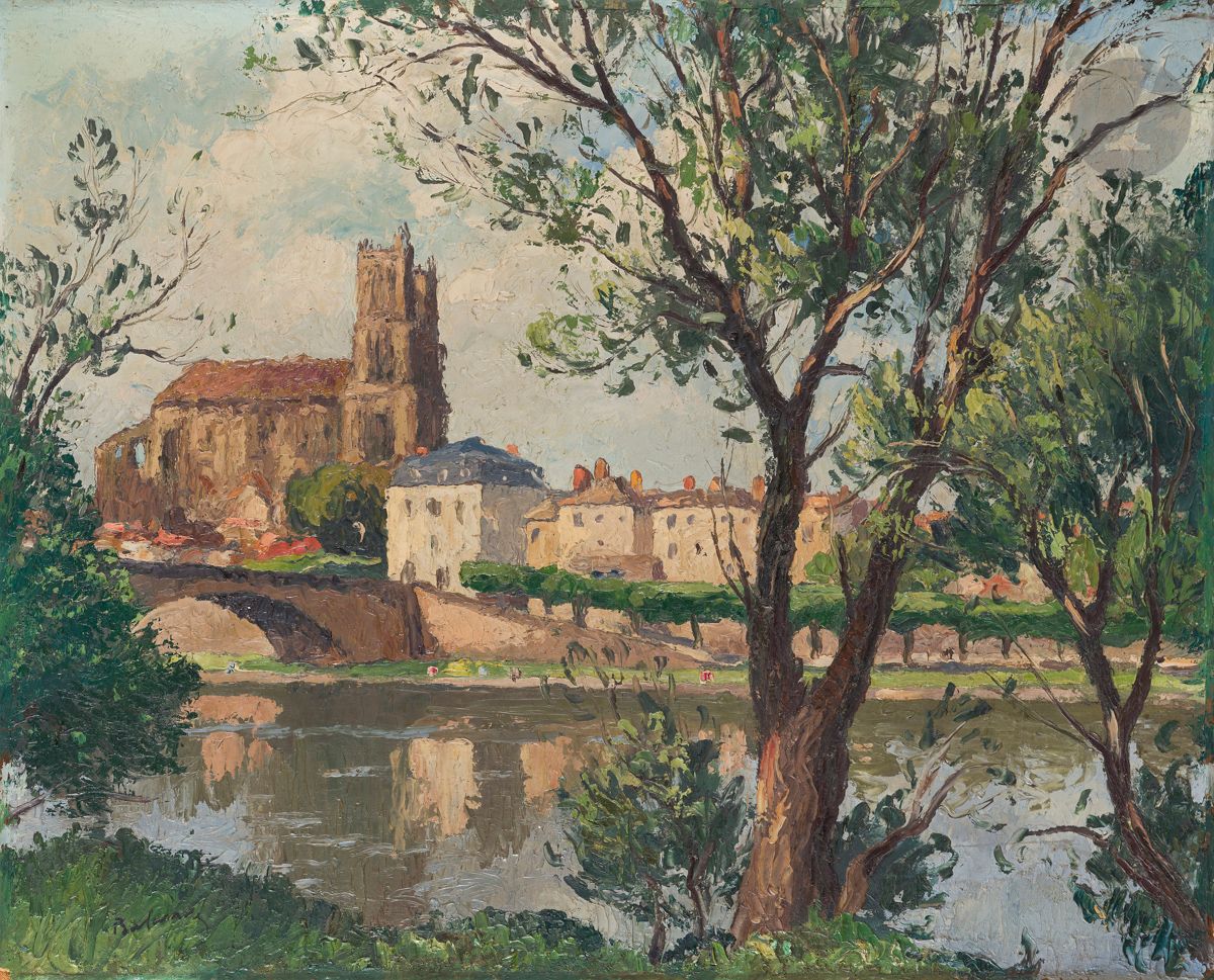 Gaston BALANDE (1880-1971
)Mantes, the Cathedral seen from the Seine, 1930Oil
on strong paper mounted on canvas.
Signed lower left.
Dated and located on the back.
54 x 65 cmA

certificate of the Gaston Balande committee dated February 15, 2022 will be given to the buyer






.